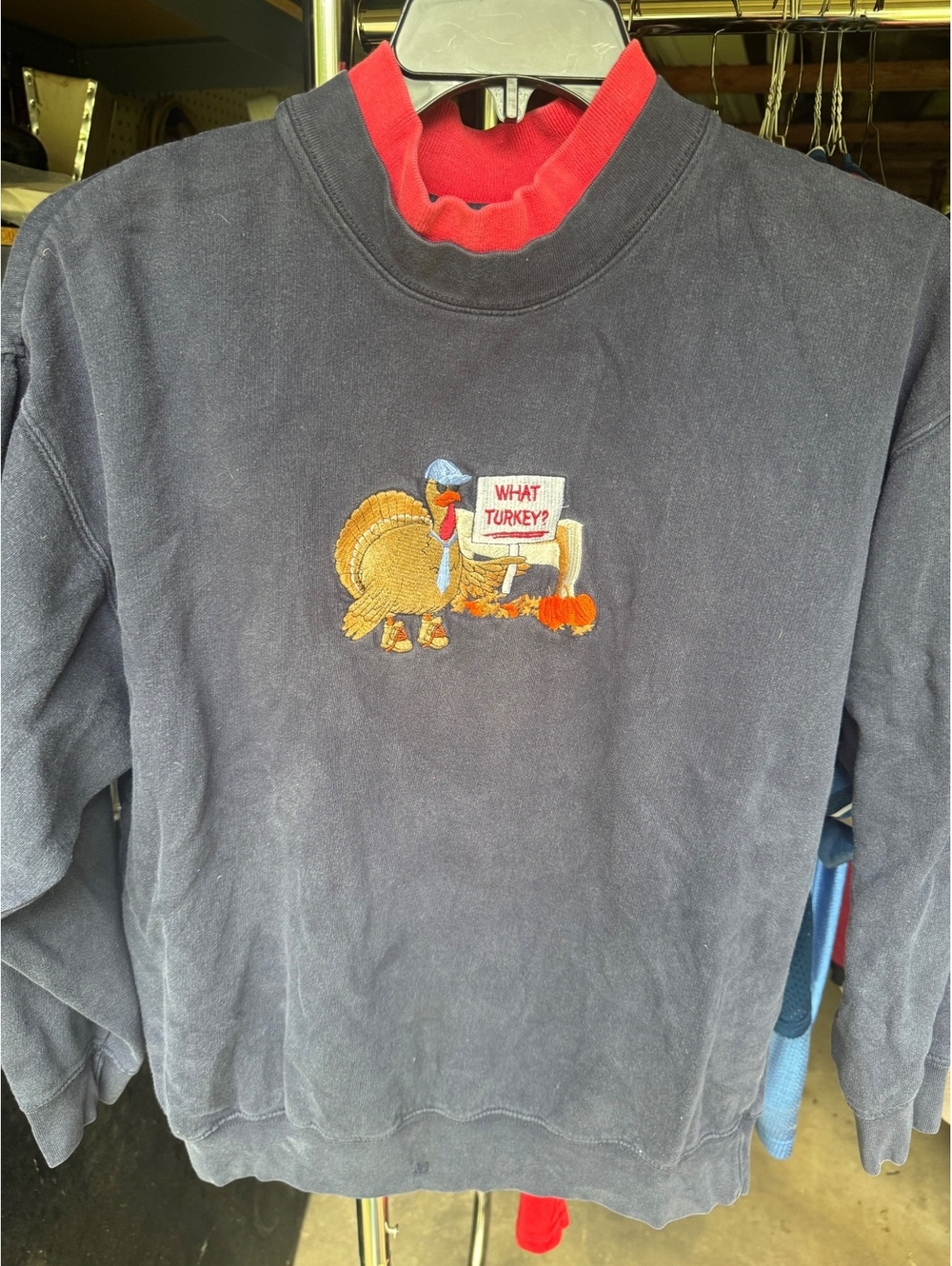 Vintage American Classic Thanksgiving Turkey Grandma Crewneck Sweatshirt Med/Lg